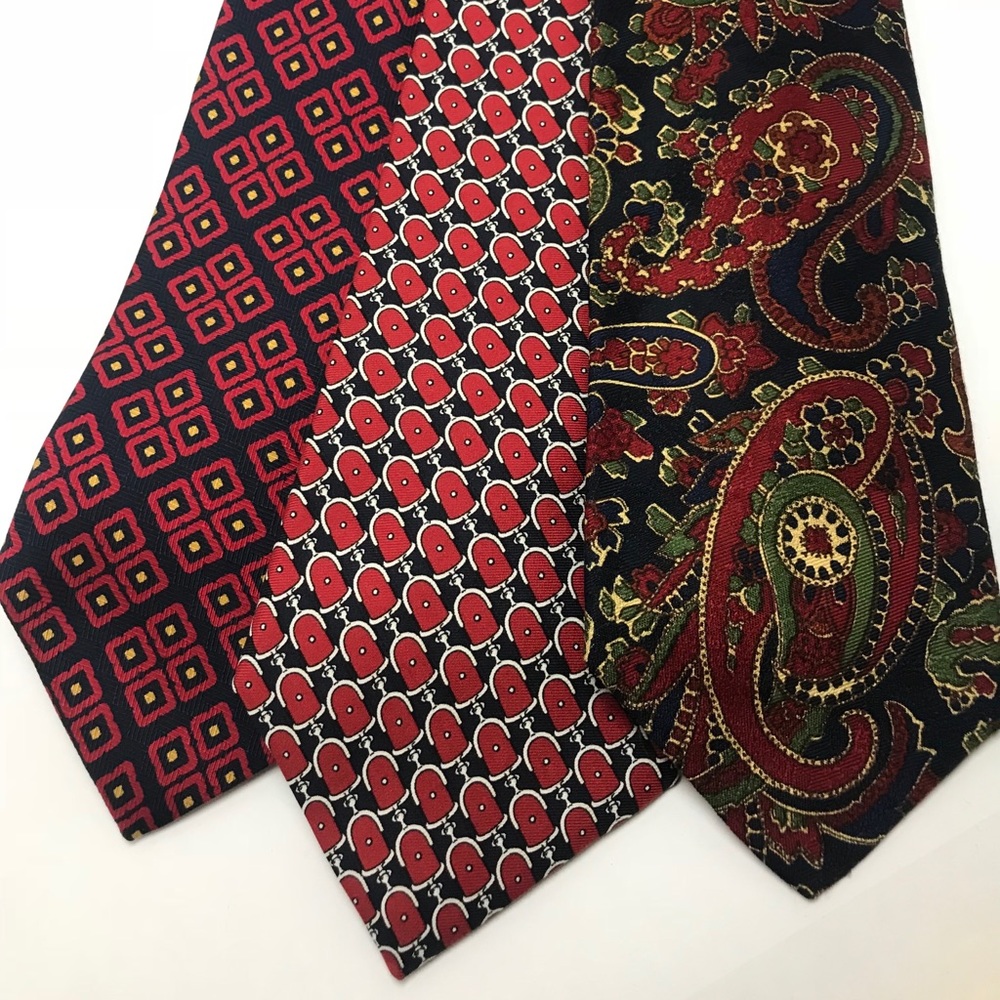 Lot of 3 Brooks Brothers 100% Silk Ties USA Made